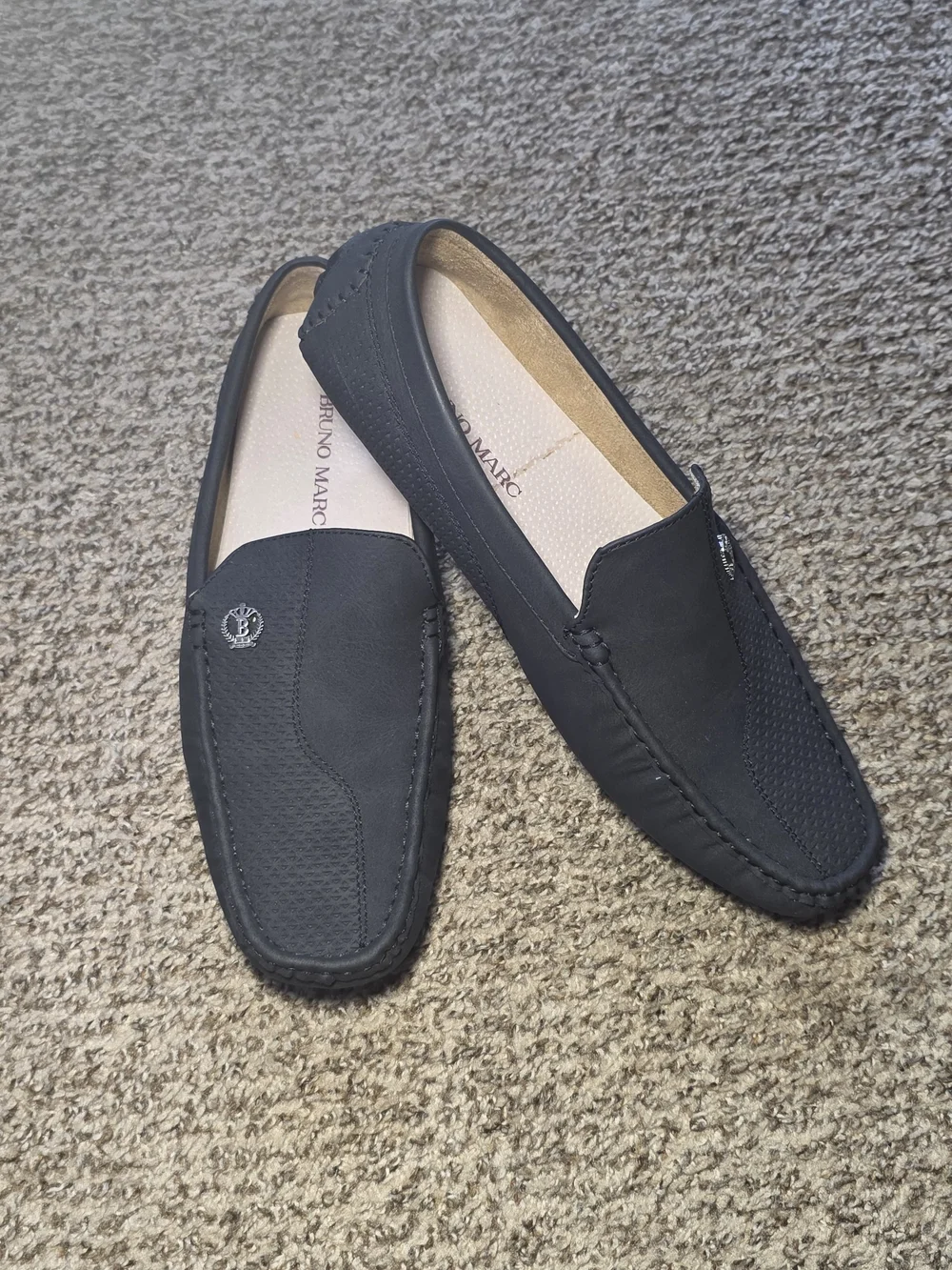 Bruno Marc Men's Black Slip-On Driving Loafers